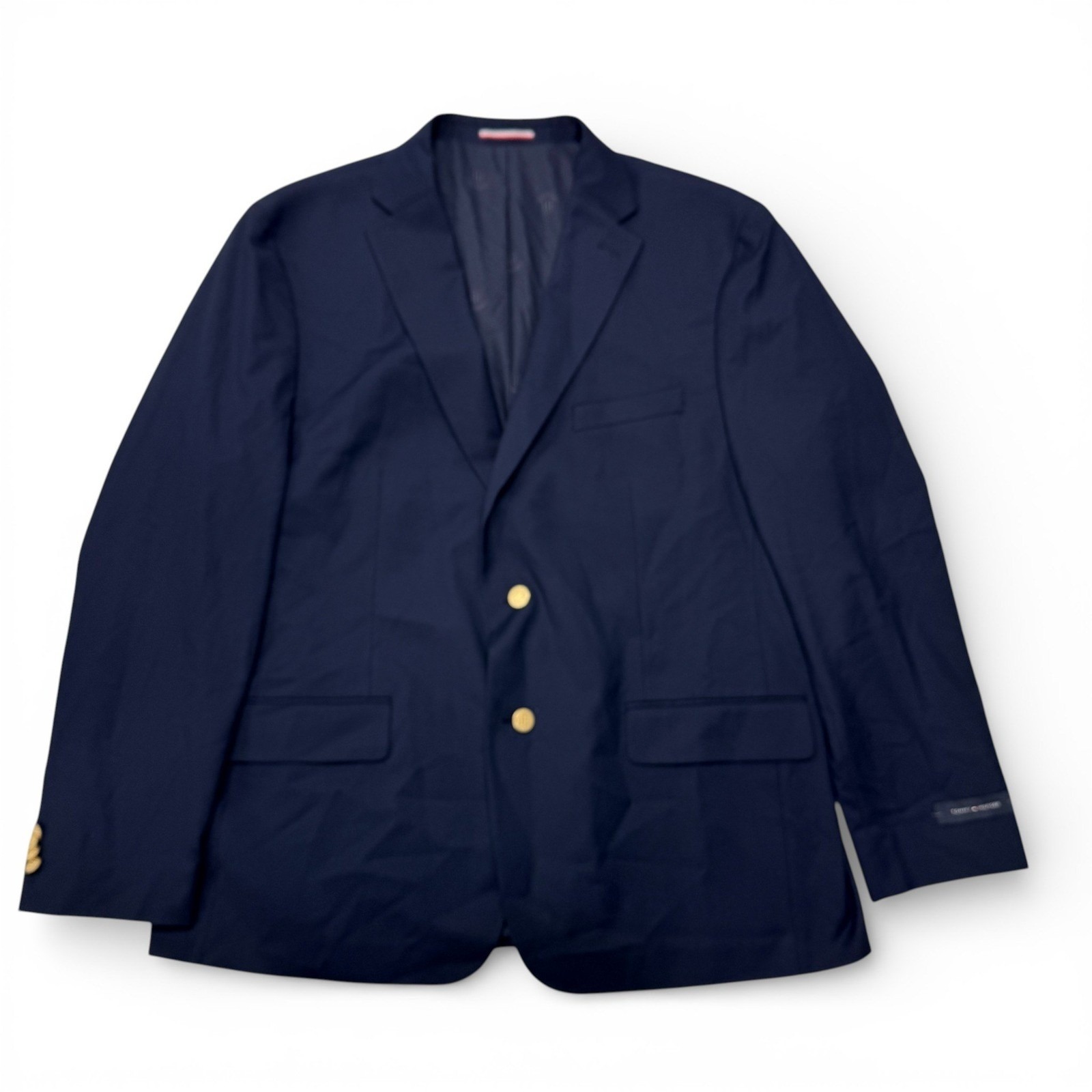 Tommy Hilfiger Oswell Mens Navy Blue Two Button Gold Crest Blazer 48r Nwt $295